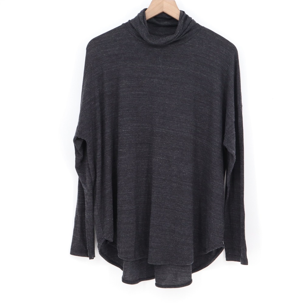 Lou & Grey Top Womens XL Turtleneck Charcoal Gray Relaxed Fit Excellent